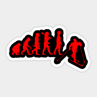 Cross Country Ski - Evolution Of A Nordic Skier Sticker